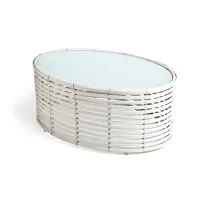 Picture Prestigious oval coffee table made of rattan for the living room or garden - Kenneth Cobonpue