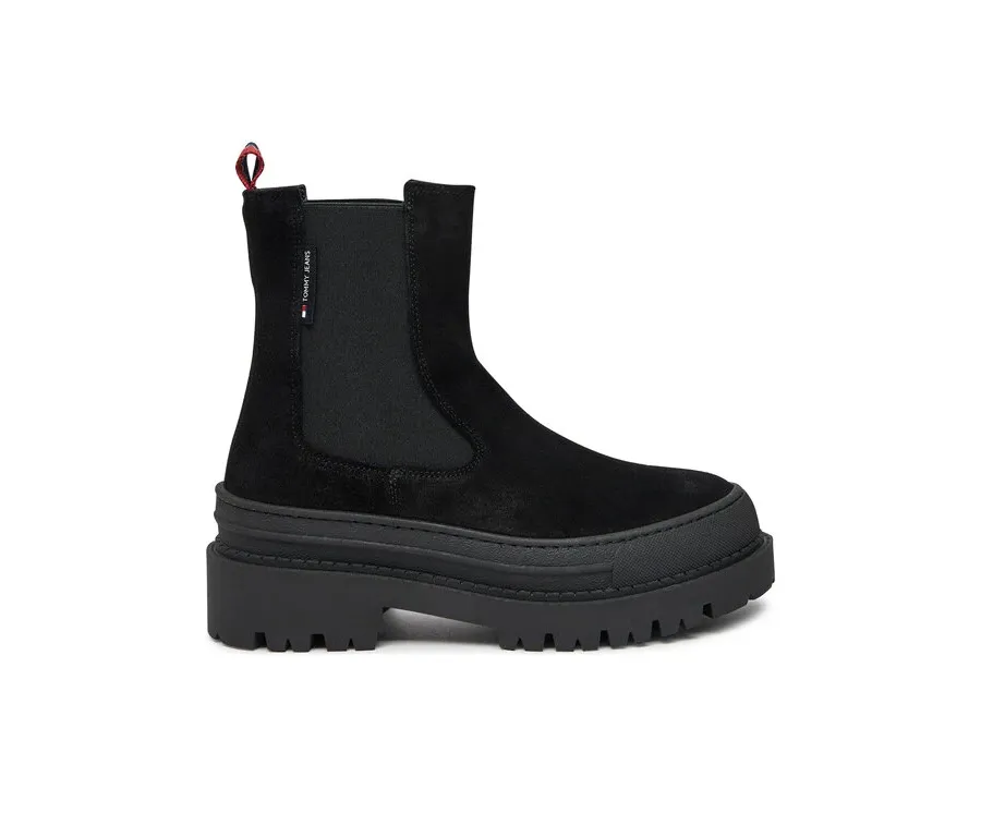 obrazek 1 Tommy Jeans Sztyblety Tjw Foxing Chelsea Suede EN0EN02631 Czarny