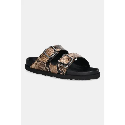 Zdjęcie Birkenstock 1774 klapki skórzane Arizona EXQ LE damskie kolor beżowy 1030003