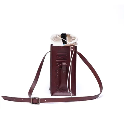 Zdjęcie Cudowny skórzany uchwyt na butelkę - Ikunico