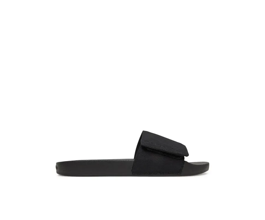 obrazek 1 Calvin Klein Klapki Adj Pool Slide Canvas Logo HM0HM01749 Czarny
