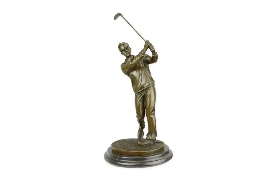 obrazek 1 Elegancka rzeźba przedstawiająca golfistę z brązu
