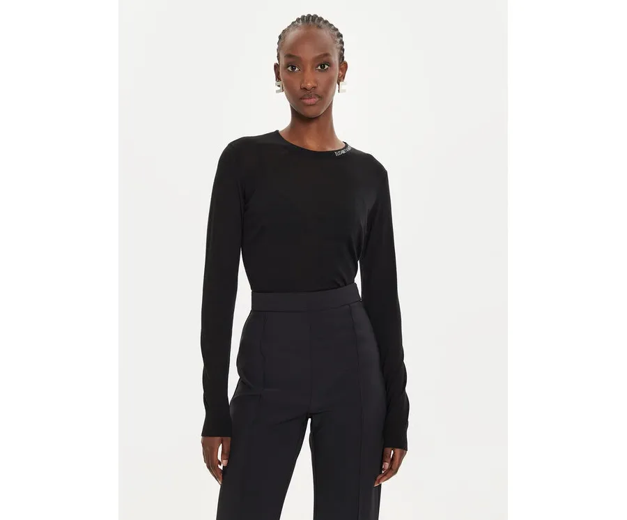 obrazek 1 Elisabetta Franchi Bluzka MK-24S-47E2-V280 Czarny Regular Fit