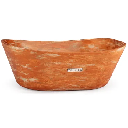 Zdjęcie Designerska umywalka 50 cm LIBRA BASIC – AGED METAL, miedziany i zielony, lakier matowy