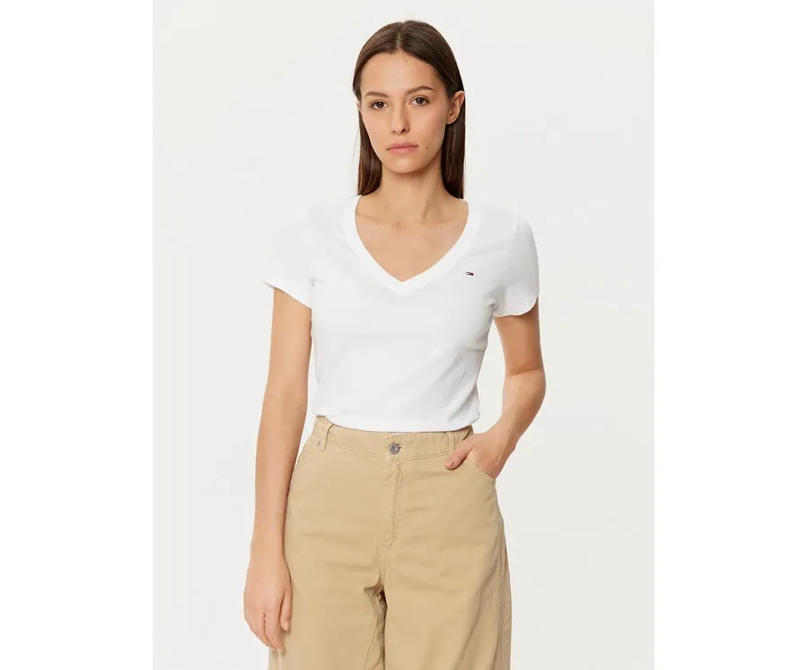obrazek 1 Tommy Jeans T-Shirt DW0DW20458 Biały Slim Fit