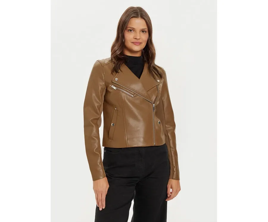 obrazek 1 Vero Moda Kurtka z imitacji skóry Riley 10302441 Brązowy Slim Fit