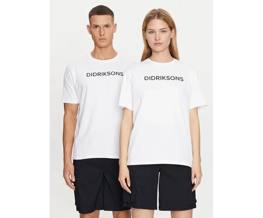 obrazek 1 Didriksons T-Shirt Harald 505551 Biały Regular Fit