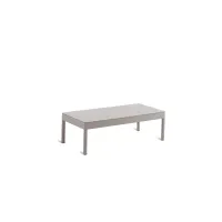 Picture A unique rectangular coffee table made of aluminum in a dove gray color