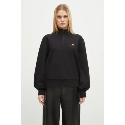 Zdjęcie Carhartt WIP bluza American Scr. High Neck Swt damska kolor czarny gładka I033827.89XX