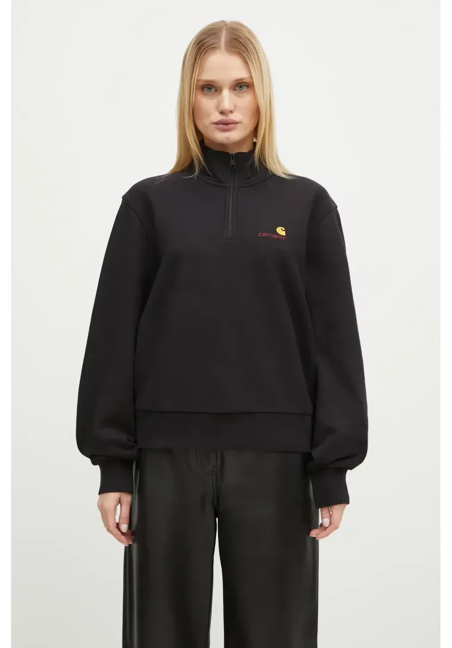 obrazek 1 Carhartt WIP bluza American Scr. High Neck Swt damska kolor czarny gładka I033827.89XX