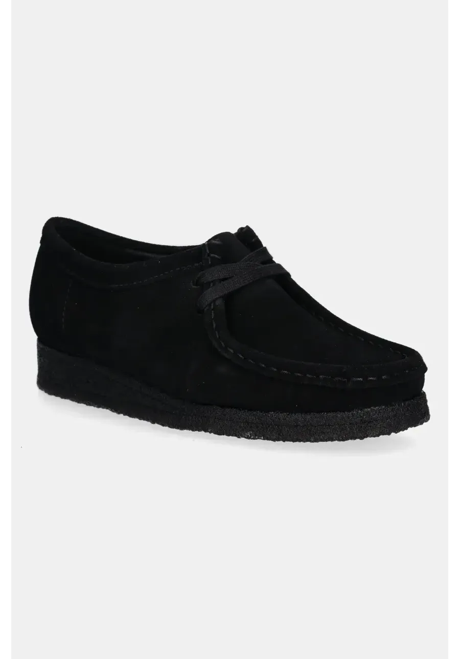 obrazek 1 Clarks Originals mokasyny zamszowe damskie kolor czarny na płaskim obcasie