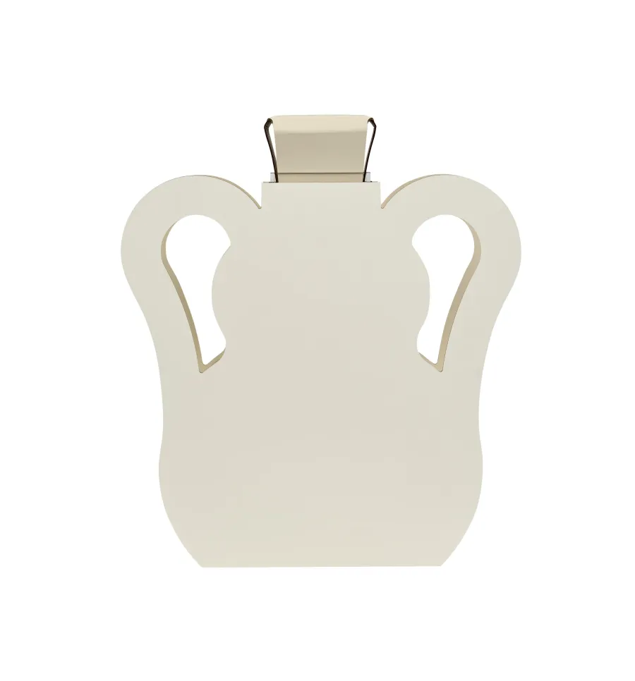 obrazek 1 Stylowy wazon Otto 9x40xH45 cm wykonany z  białej naturalnej skóry