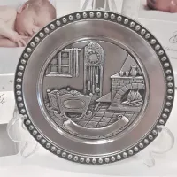Picture Stylish Irish engraved birth plate