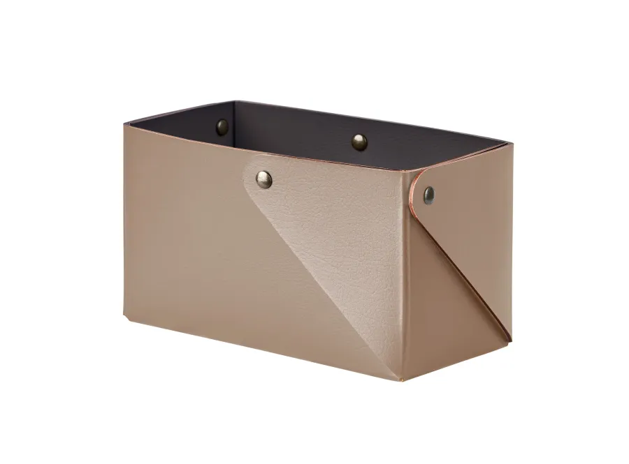 obrazek 1 Pojemnik Miu ze skóry w kolorze cappuccino