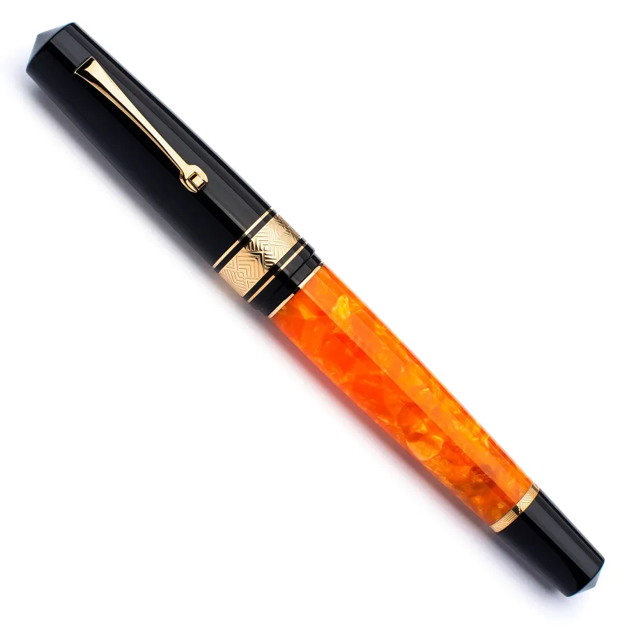 obrazek 2 Eleganckie pomarańczowo -czarne pióro z limitowanej edycji Leonardo ,, MZG Dolcevita black/ornage - limited edition