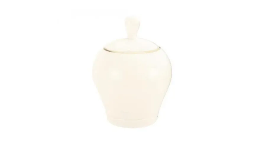 obrazek 1 Kremowa porcelanowa cukiernica ze złotą obwódką w stylu klasycznym - Tettau