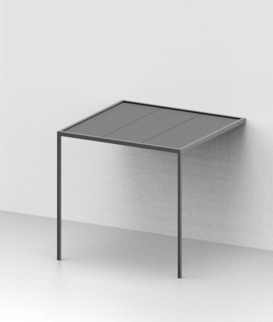 obrazek 1 Aluminiowa przyścienna pergola Shibuya 266×266 cm w kolorze grafitowym