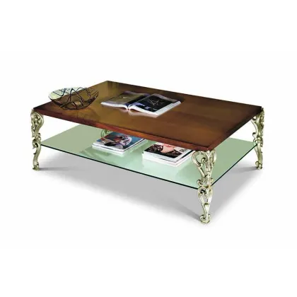 Zdjęcie Prostokątny antyczny stolik kawowy do wyjątkowego wnętrza