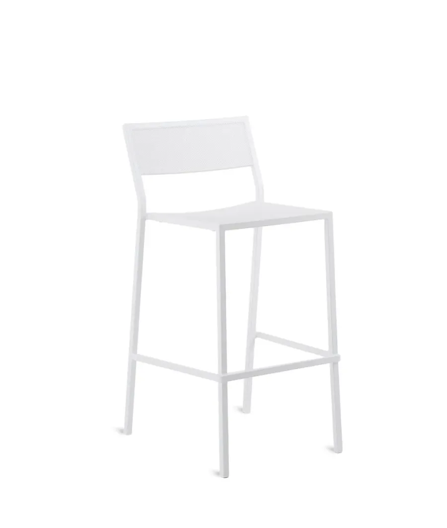 obrazek 1 Minimalistyczny stołek w kolorze białym wykonany z żelaza