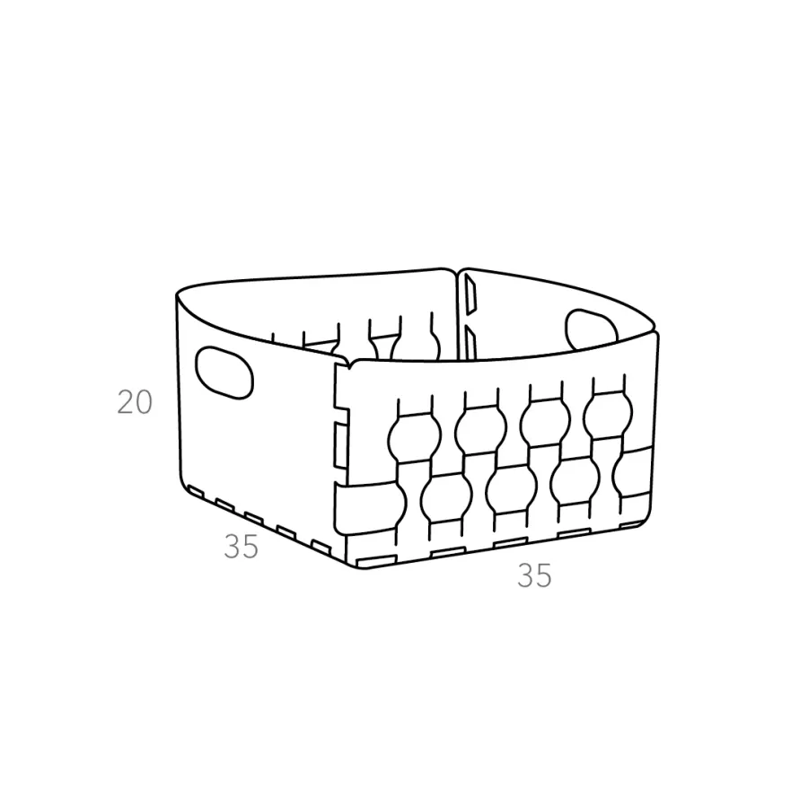 obrazek 2 Designerski skórzany kosz Dubai o wymiarach 35x35xH20 cm w kolorze czekoladowym