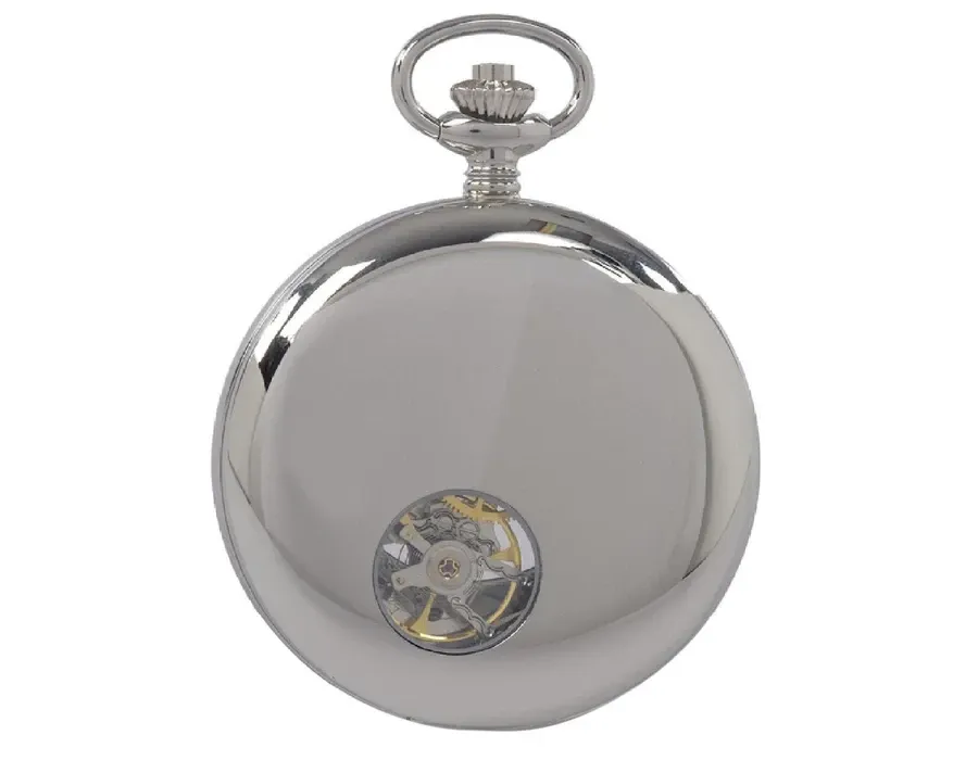 picture 3 Half Hunter 53 mm mechanical pocket watch - silver