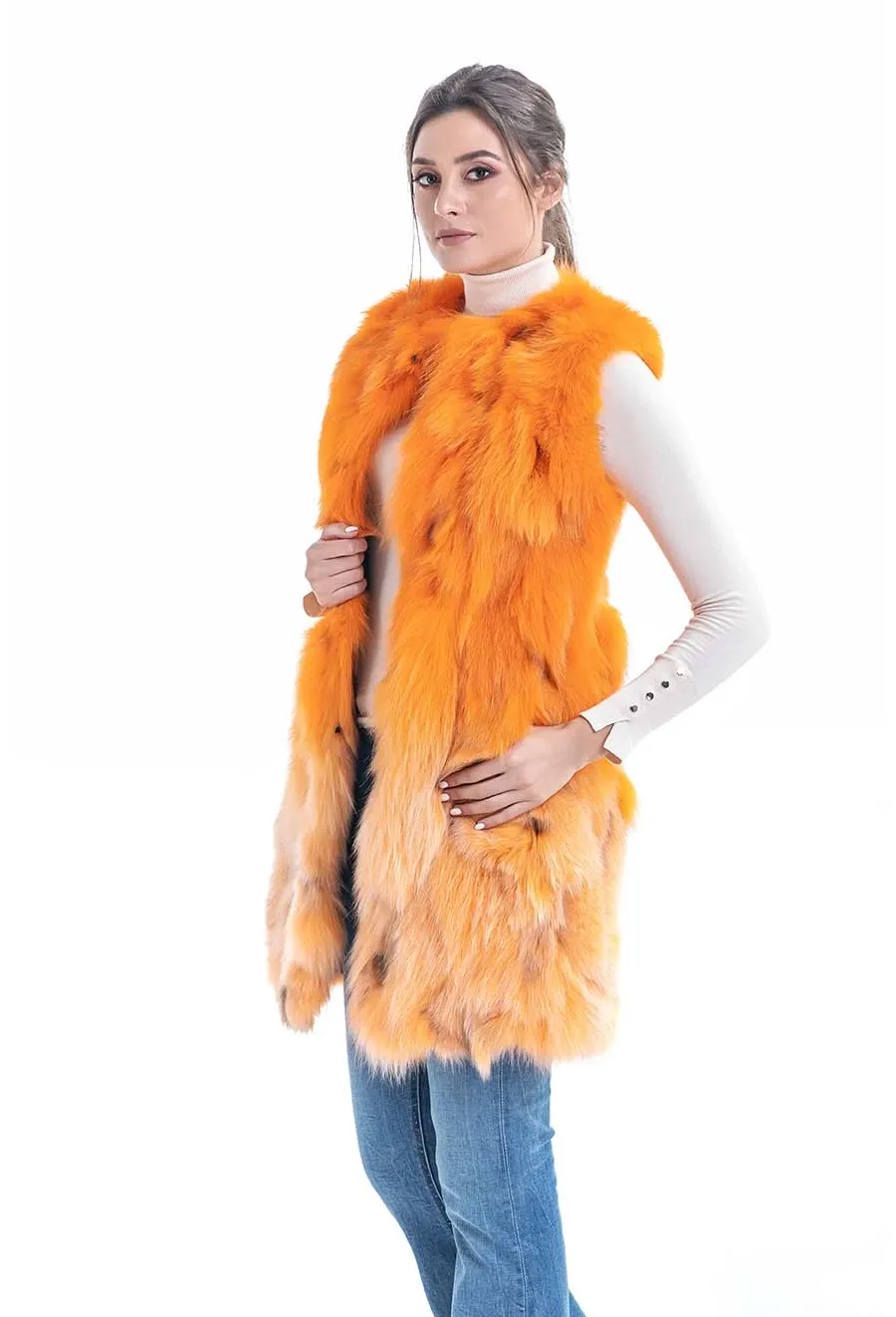 picture 1 Fascinating long vest made of fox fur - A&A Vesa