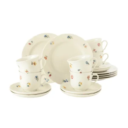 Zdjęcie 18-elementowy serwis do kawy z porcelany w kolorze kości słoniowej - Seltmann Weiden