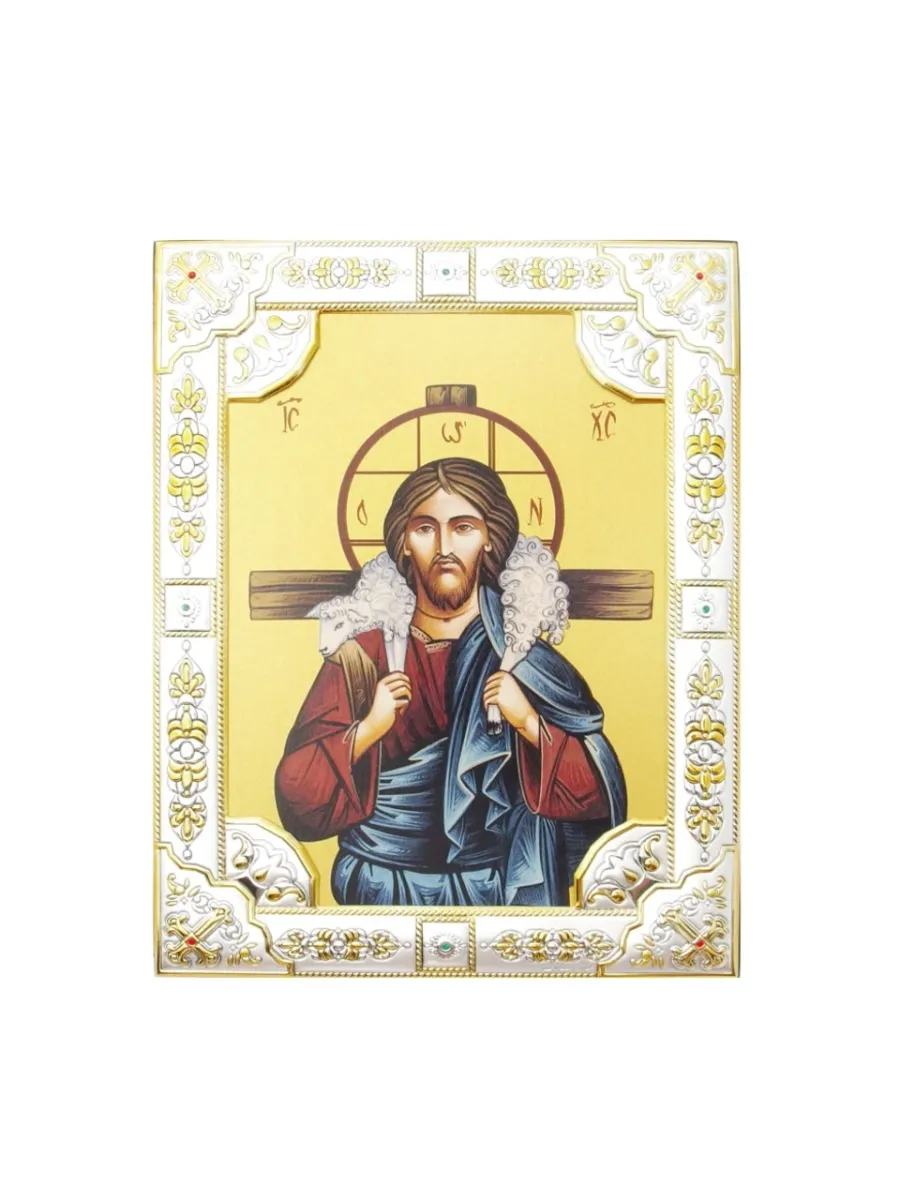 obrazek 1 Wyjątkowa ikona Chrystus Dobry Pasterz 18 x 14 cm