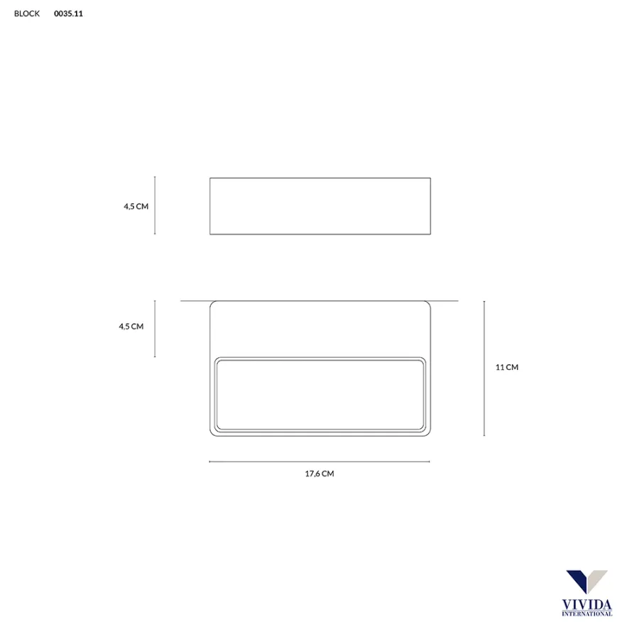obrazek 3 Biały kinkiet Block 16W, 890Lm, 3000K, IP65 - aluminium + szkło