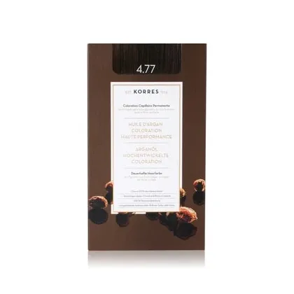 Zdjęcie KORRES Argain Oil Advanced Hair Colour Dark Chocolate / Chocolate Brown Intensive 4.77 Farba do włosów 1 szt.