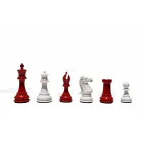 Picture White and red chess pieces, perfect as a gift - The Chess Empire