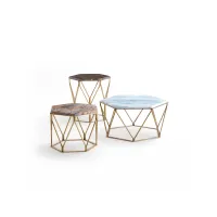 Zdjęcie Designerski stolik kawowy z sześciokątnym blatem 56x48x38cm - Ulivi Salotti