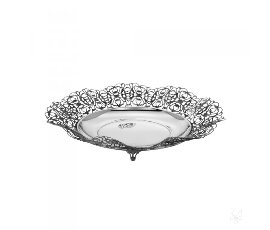picture 1 Stylish round silver Openwork basket with original decoration - Zaramella Argenti