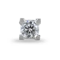 Zdjęcie Włoski punktowy kolczyk dla mężczyzn z białego złota i diamentu