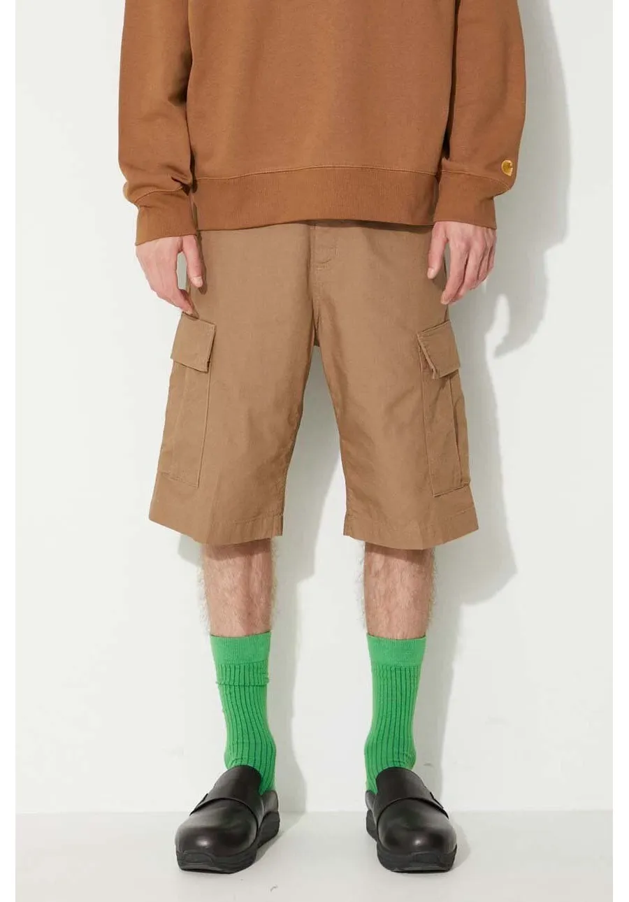 obrazek 1 Carhartt WIP szorty bawełniane Szorty Carhartt Regular Cargo Short kolor brązowy I028246-CYPRESS