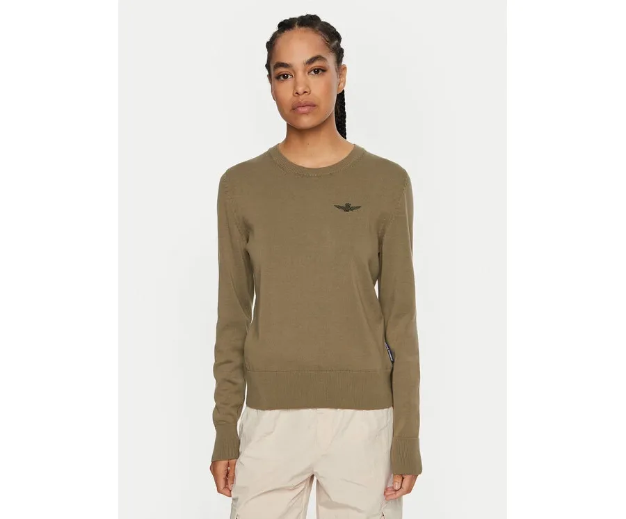 obrazek 1 Aeronautica Militare Sweter 242MA1502DL506 Zielony Regular Fit