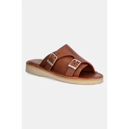 Zdjęcie Fracap klapki skórzane Sandals kolor brązowy D110