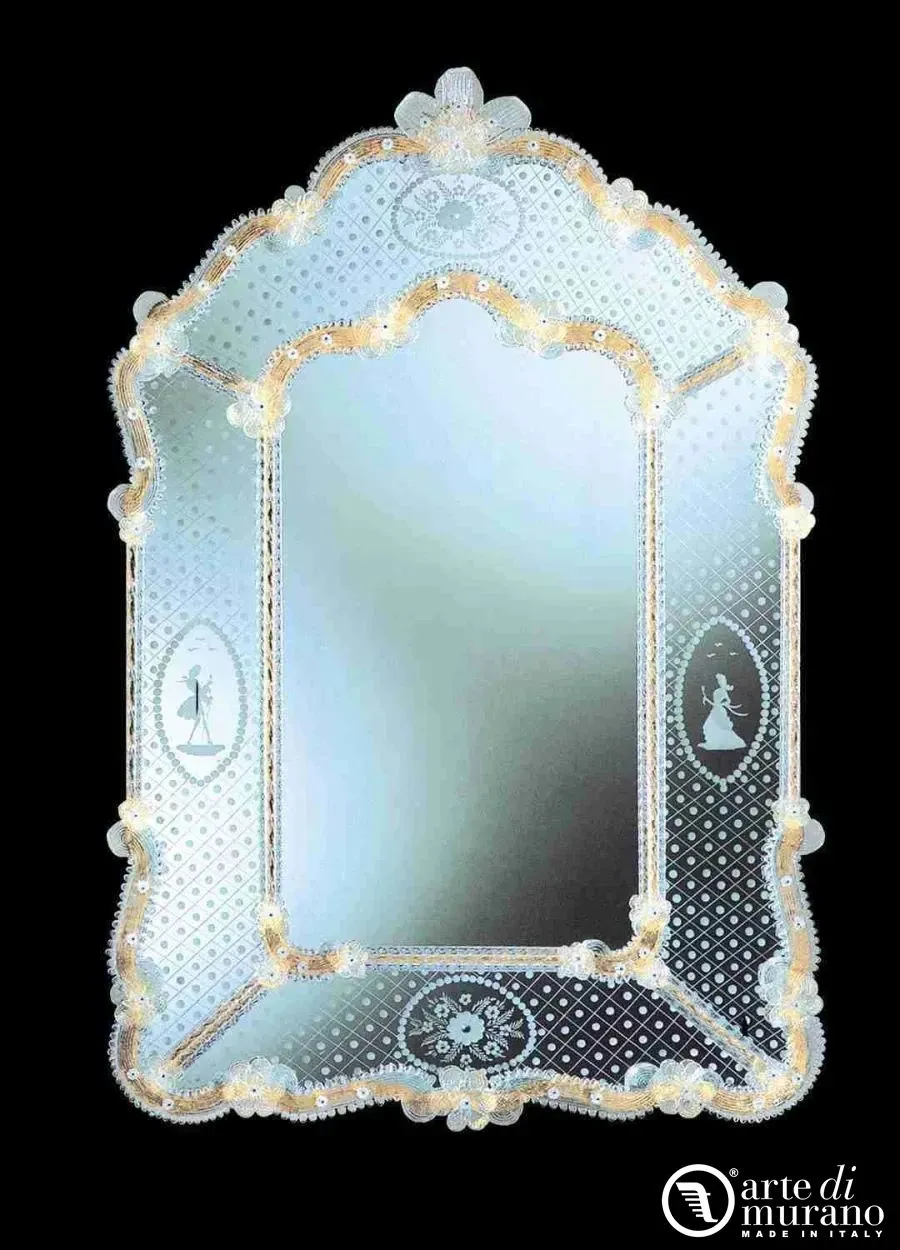 obrazek 1 Ekskluzywne weneckie lustro ze szkła Murano