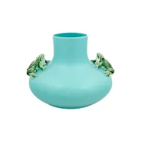 Zdjęcie Turkusowa waza ceramiczna ze zdobieniem