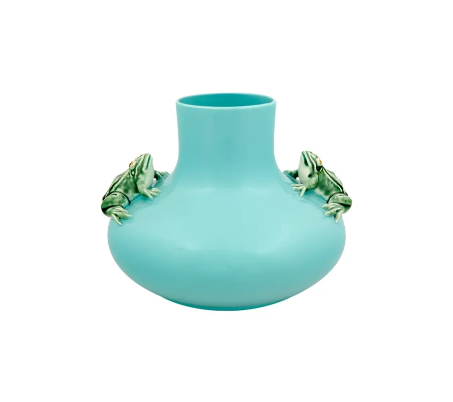 obrazek 1 Turkusowa waza ceramiczna ze zdobieniem