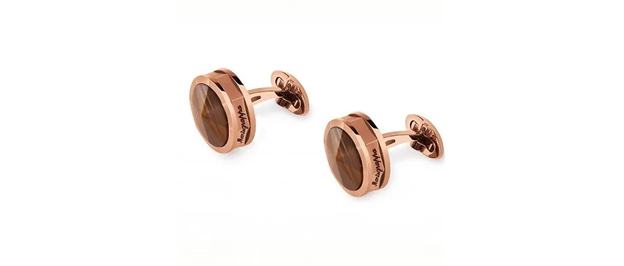 picture 3 Unique Rose Cufflinks - Tiger Eye NeroUno Montegrappa