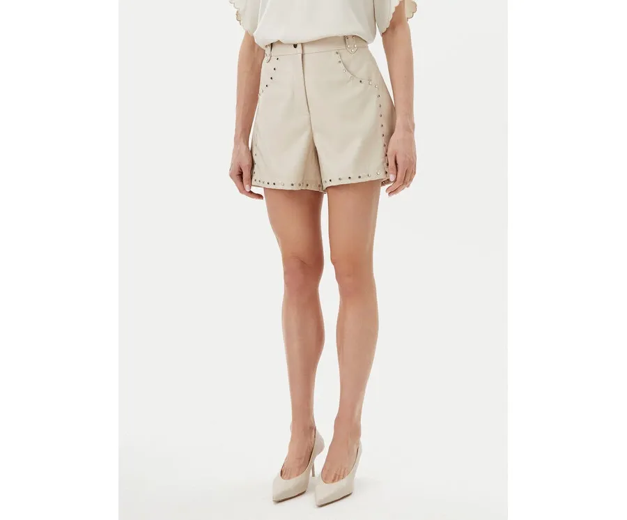 obrazek 1 Bruuns Bazaar Szorty z imitacji skóry Tullamo BBW4393 Beżowy Regular Fit