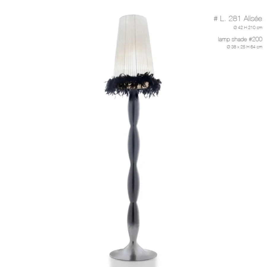 obrazek 1 Ekskluzywna lampa ozdobiona czarnym pierzem 210cm