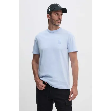 Zdjęcie Polo Ralph Lauren t-shirt bawełniany męski kolor niebieski gładki 710936509