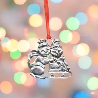 Picture Tin Christmas decoration in the form of cats in a sleigh