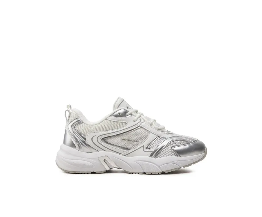 obrazek 1 Calvin Klein Jeans Sneakersy Retro Tennis Low Lace Mh Ml Mtl YW0YW01463 Biały