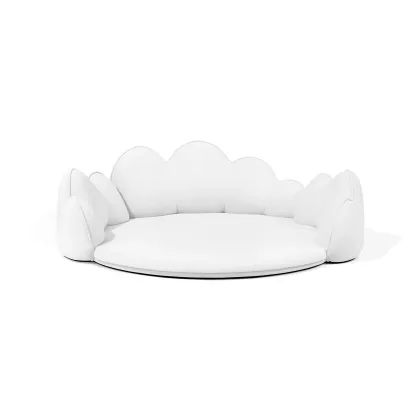Picture White velvet play seat for children