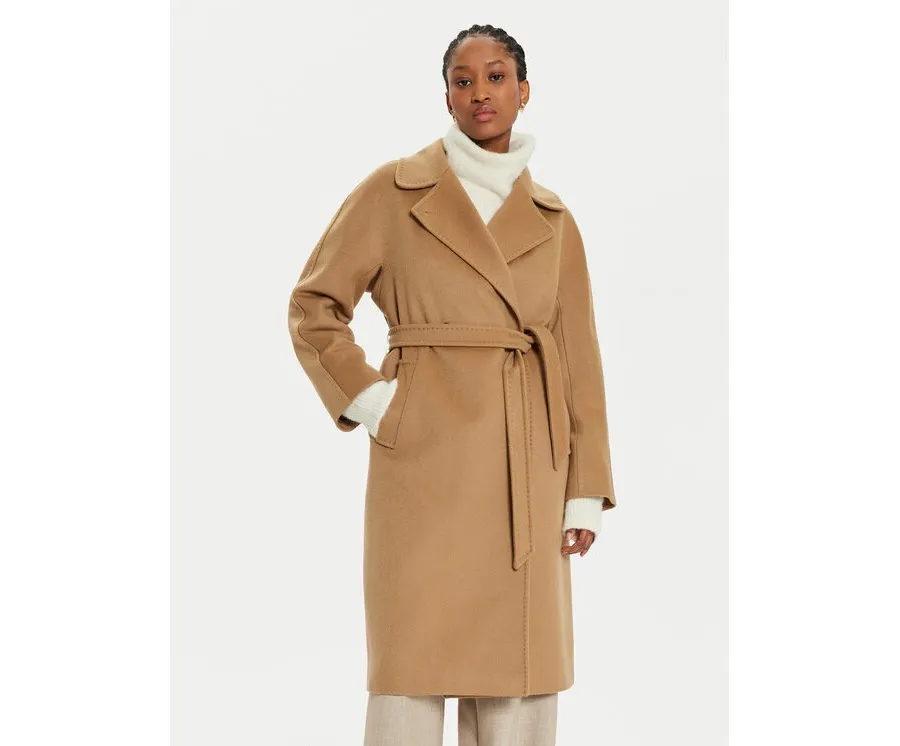 obrazek 1 Weekend Max Mara Płaszcz wełniany Cascia 2425016082 Beżowy Regular Fit