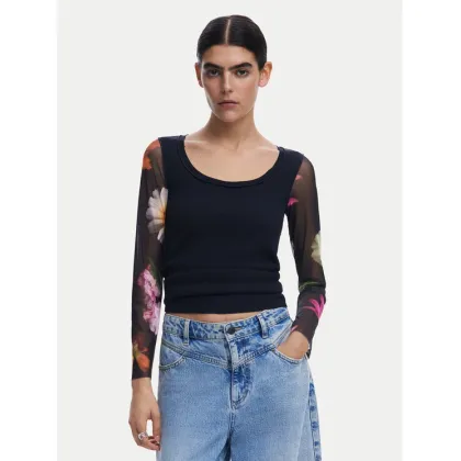 Zdjęcie Desigual Bluzka Flint 25SWTK93 Czarny Slim Fit