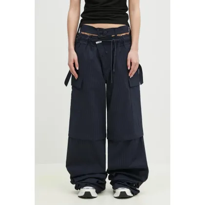 Zdjęcie Ottolinger spodnie Baggy Cargo damskie kolor granatowy szerokie high waist 106-200106-02